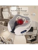 Neck Pillow Massager Rechargeable Memory Foam With Deep Massage Vibration for Pain Relief, Travel, Flight,Train, Car & Home Use