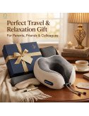Neck Pillow Massager Rechargeable Memory Foam With Deep Massage Vibration for Pain Relief, Travel, Flight,Train, Car & Home Use