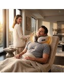 Neck Pillow Massager Rechargeable Memory Foam With Deep Massage Vibration for Pain Relief, Travel, Flight,Train, Car & Home Use
