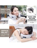Neck Pillow Massager Rechargeable Memory Foam With Deep Massage Vibration for Pain Relief, Travel, Flight,Train, Car & Home Use
