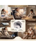 Neck Pillow Massager Rechargeable Memory Foam With Deep Massage Vibration for Pain Relief, Travel, Flight,Train, Car & Home Use