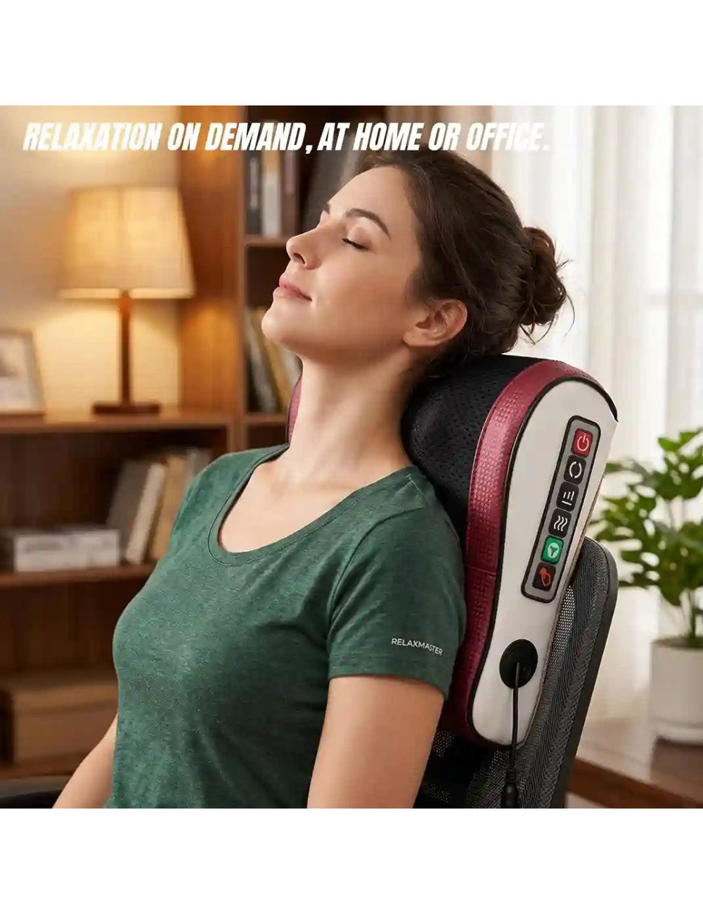 Pillow Massager for Pain Relief Cordless Portable Neck and Shoulder Adjustable Automatic Massager with Vibrating Wireless Warm
