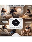 Electric Travel Neck Pillow Massager Memory Foam With Kneading Vibration For Pain Relief For Airplane, Car, Train And Home