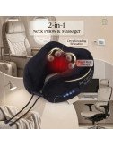Electric Travel Neck Pillow Massager Memory Foam With Kneading Vibration For Pain Relief For Airplane, Car, Train And Home