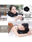 Electric Travel Neck Pillow Massager Memory Foam With Kneading Vibration For Pain Relief For Airplane, Car, Train And Home