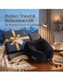 Electric Travel Neck Pillow Massager Memory Foam With Kneading Vibration For Pain Relief For Airplane, Car, Train And Home