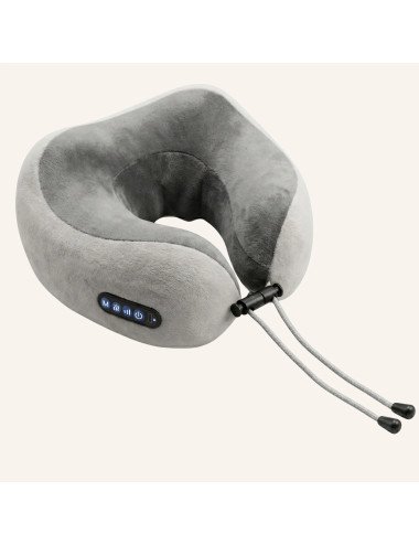 Neck Pillow Massager Rechargeable Memory Foam With Deep Massage Vibration for Pain Relief, Travel, Flight,Train, Car & Home Use