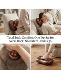 Neck Massage Pillow with Heat – 8 Head Deep Kneading Electric Massager for Back, Abdomen & Legs Pain Relief Therapy