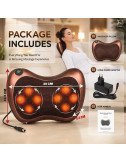 Neck Massage Pillow with Heat – 8 Head Deep Kneading Electric Massager for Back, Abdomen & Legs Pain Relief Therapy