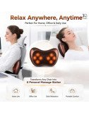 Neck Massage Pillow with Heat – 8 Head Deep Kneading Electric Massager for Back, Abdomen & Legs Pain Relief Therapy