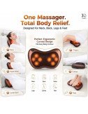 Neck Massage Pillow with Heat – 8 Head Deep Kneading Electric Massager for Back, Abdomen & Legs Pain Relief Therapy