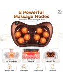 Neck Massage Pillow with Heat – 8 Head Deep Kneading Electric Massager for Back, Abdomen & Legs Pain Relief Therapy