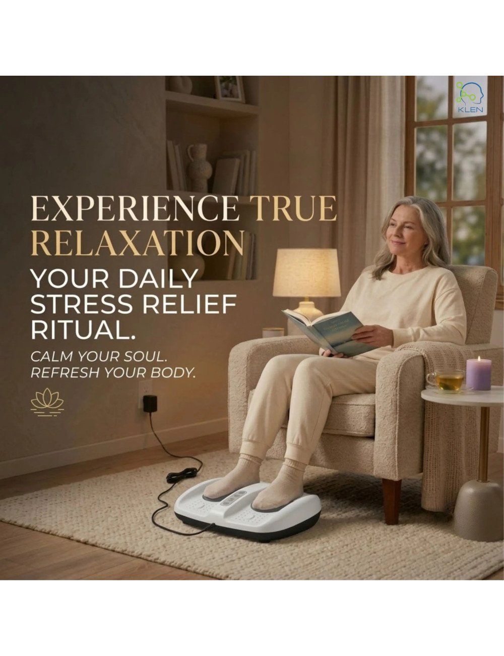 Foot Massager Machine for Pain Relief with Deep Kneading, Heat Therapy and Comfortable Relaxation for Home Use Daily