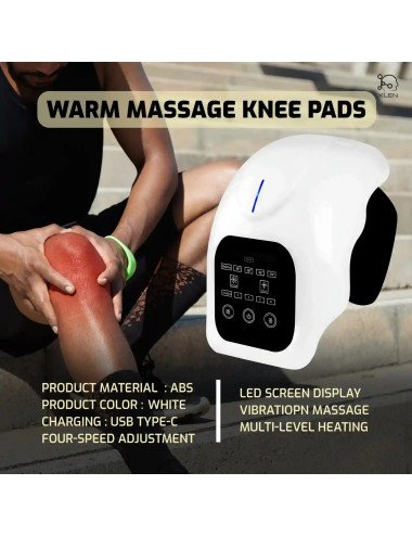 KLEN GI Heated Knee Massager for Joint Pain Relief with Red Light & Vibration, Rechargeable Physiotherapy Machine.