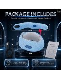 Rechargeable Neck Massager for Pain Relief Wireless Vibrating with Heat Therapy ,Support Pillow for Travel and Office (Sky Blue)