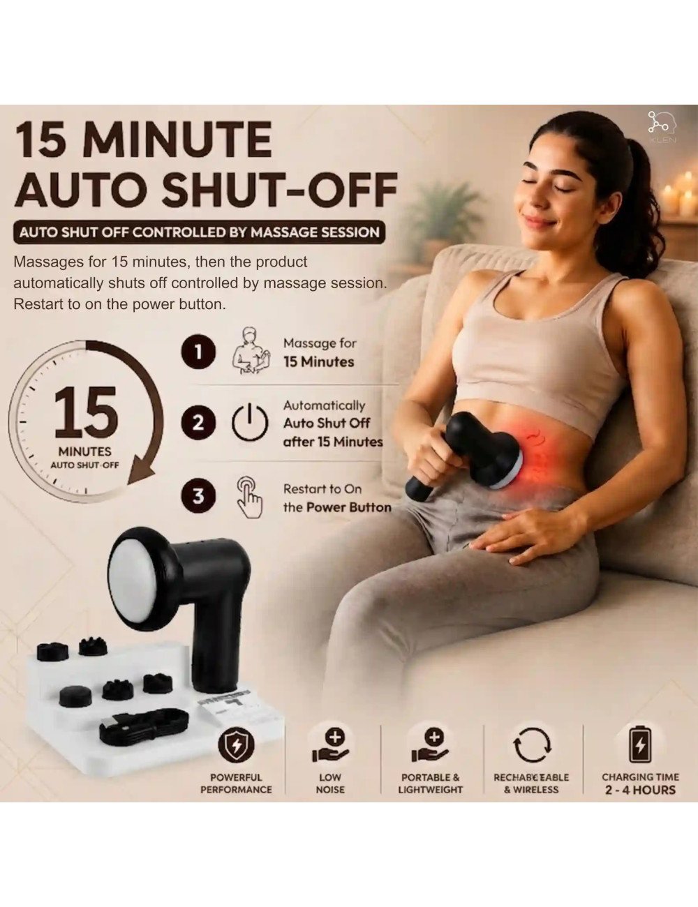Rechargeable Mini Handheld Massager- Cordless Electric Design with Adjustable Speeds for Back, Neck, Shoulders & Legs