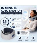 Electric Neck Pillow Massager Wireless Deep Tissue Massage with Soothing Heat for Neck & Muscle Pain Relief for Travel (Grey)