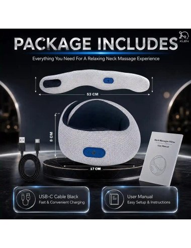 Electric Neck Pillow Massager Wireless Deep Tissue Massage with Soothing Heat for Neck & Muscle Pain Relief for Travel (Grey)