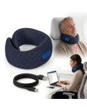 Electric Neck Massager Wireless Deep Tissue Massage with Soothing Heat for Neck & Muscle Pain Relief for Travel (Blue)