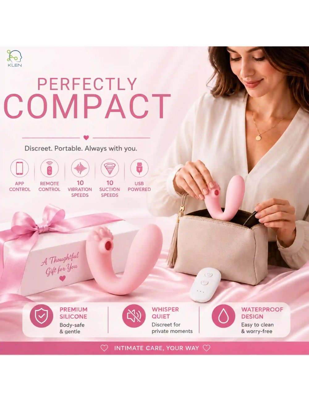 KLEN Body Massager Machine For Women Self Care Portable Wellness Device