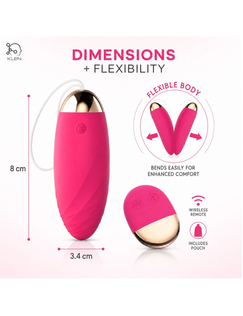 Relaxation Massager Mini Portable Handheld Wireless Stress Relief & Personal Care Device with 10 Vibration Modes for Women