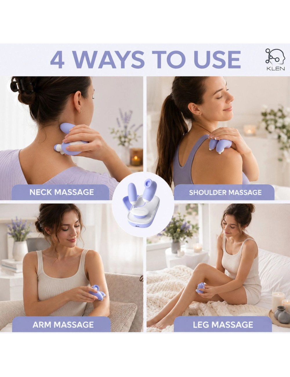 Ladies Body Massage Machine Portable Wireless Handheld Device with USB Charging for Personal Comfort and Everyday Wellness