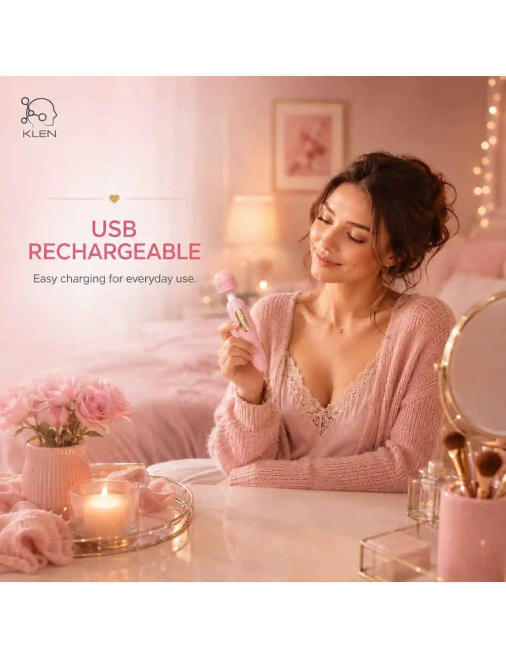Women Massager Machine for Personal Care Electric Handheld Rechargeable Wireless Portable Wellness Device for Relaxation