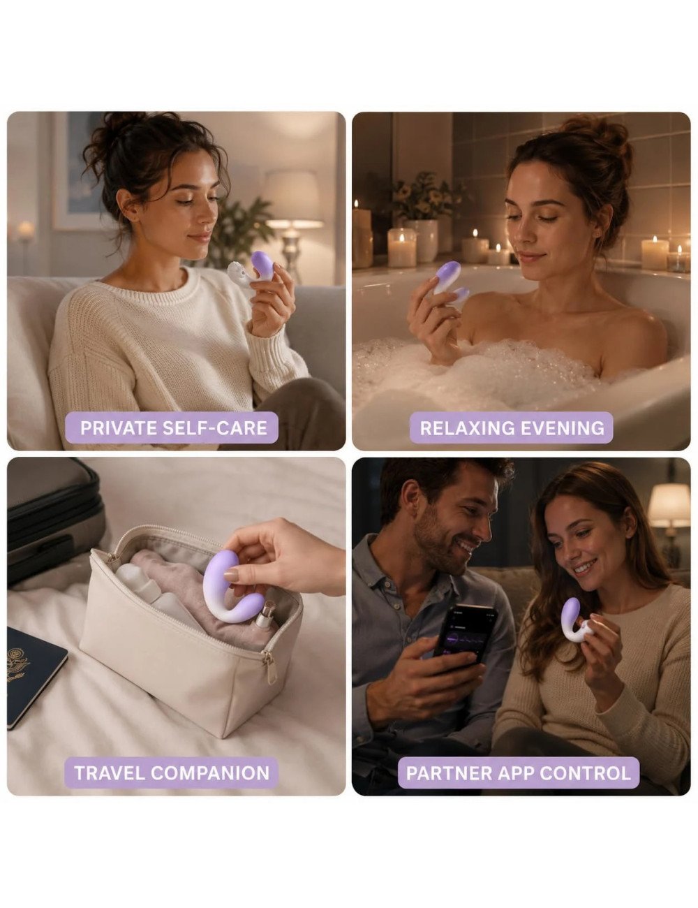 KLEN Personal Massager Machine For Women Body Handheld Vibrating Device For Stress Relief, Self Care With App Control