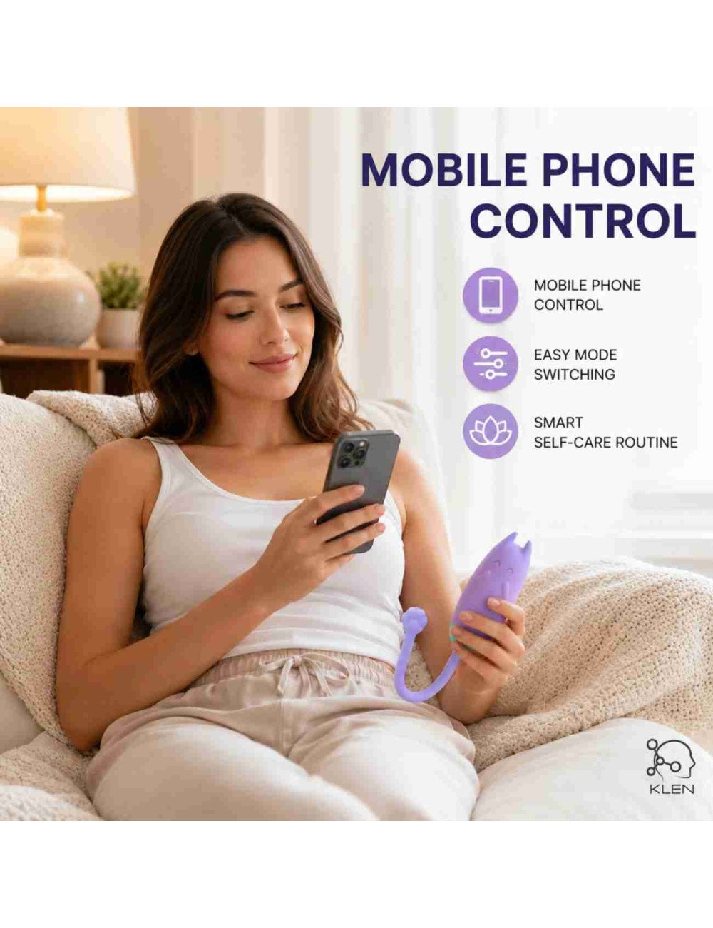 Women Body Relaxation Massager, Remote Control & App Operated Vibrator 10 Speed Modes USB Rechargeable Portable Massage Machine