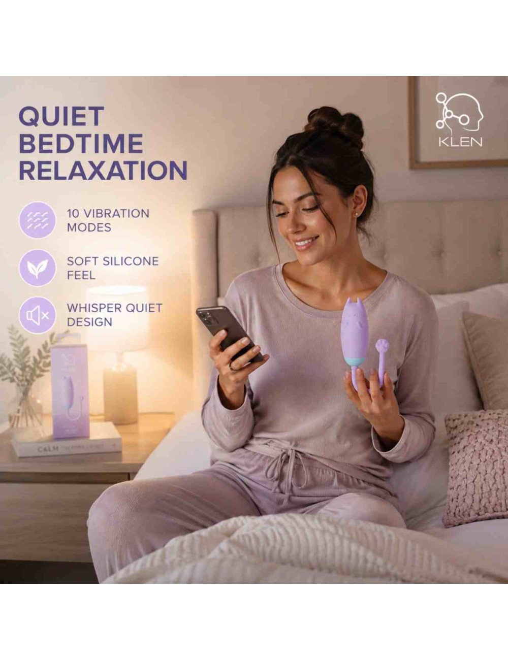Women Body Relaxation Massager, Remote Control & App Operated, 10 Speed Modes, USB Rechargeable Portable Massage Machine