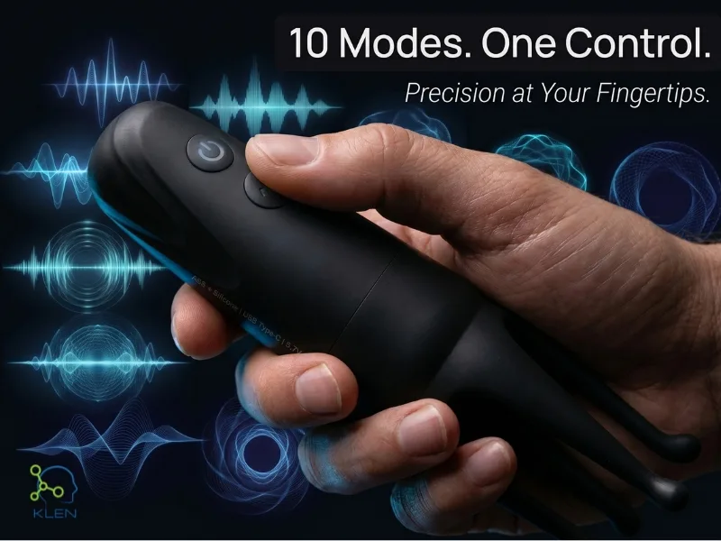 USB rechargeable personal massager for men with charging cable and compact structure