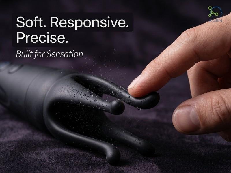Waterproof personal massager with smooth silicone exterior and rounded edges