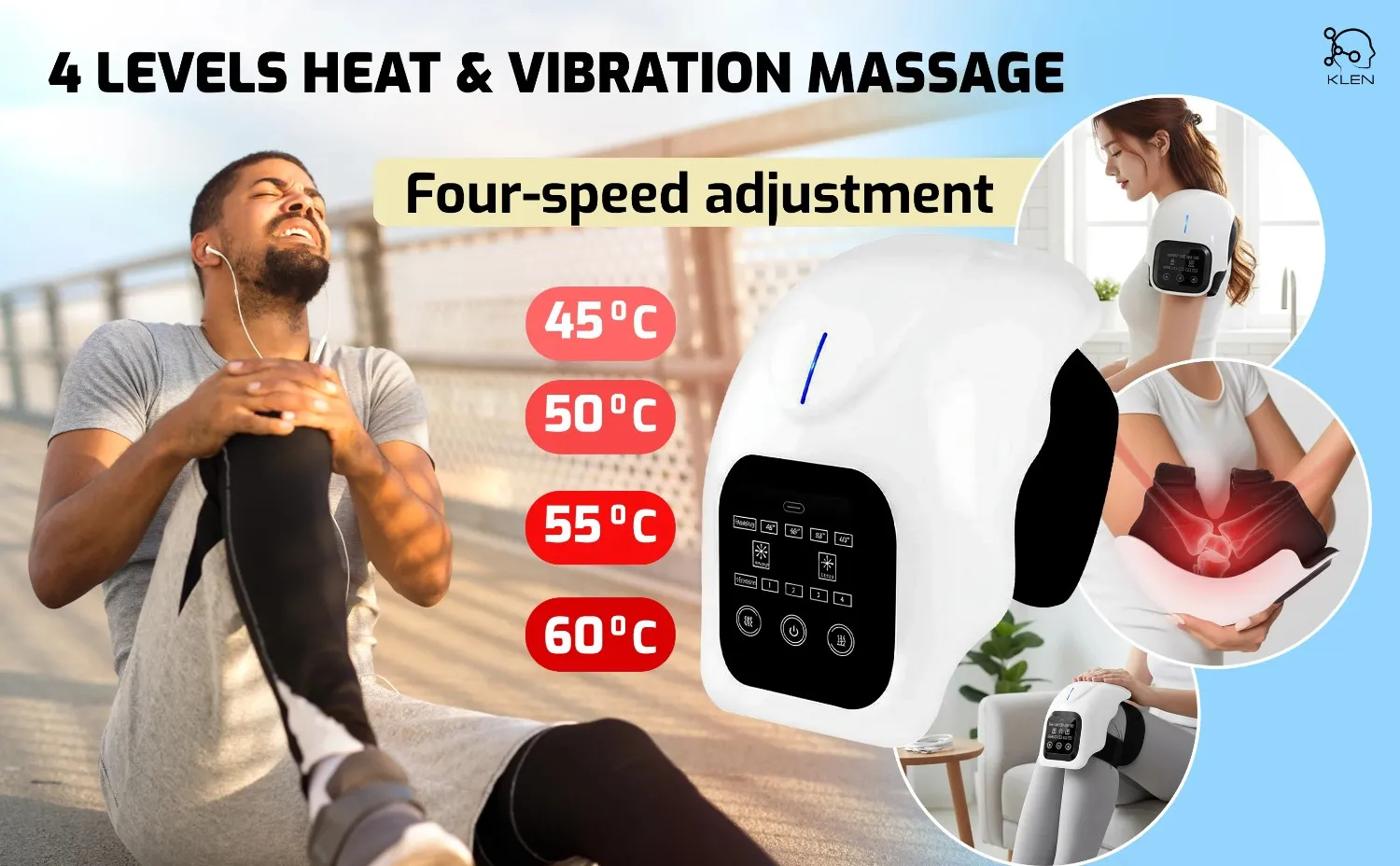 knee massager for joint pain relief with heat therapy