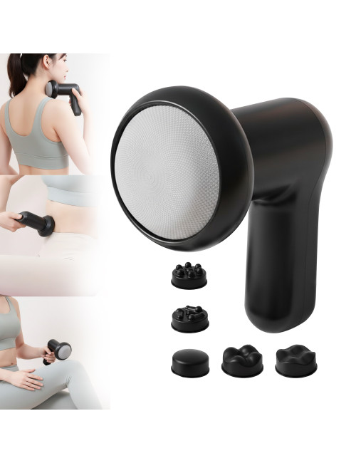 KLEN Rechargeable Mini Handheld Massager with 5 Interchangeable Heads –