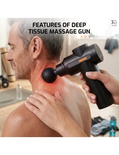 Deep Tissue Massage Gun with Dual Hot & Cold Therapy Heads Handheld Portable Massager For Neck, Back, Shoulders