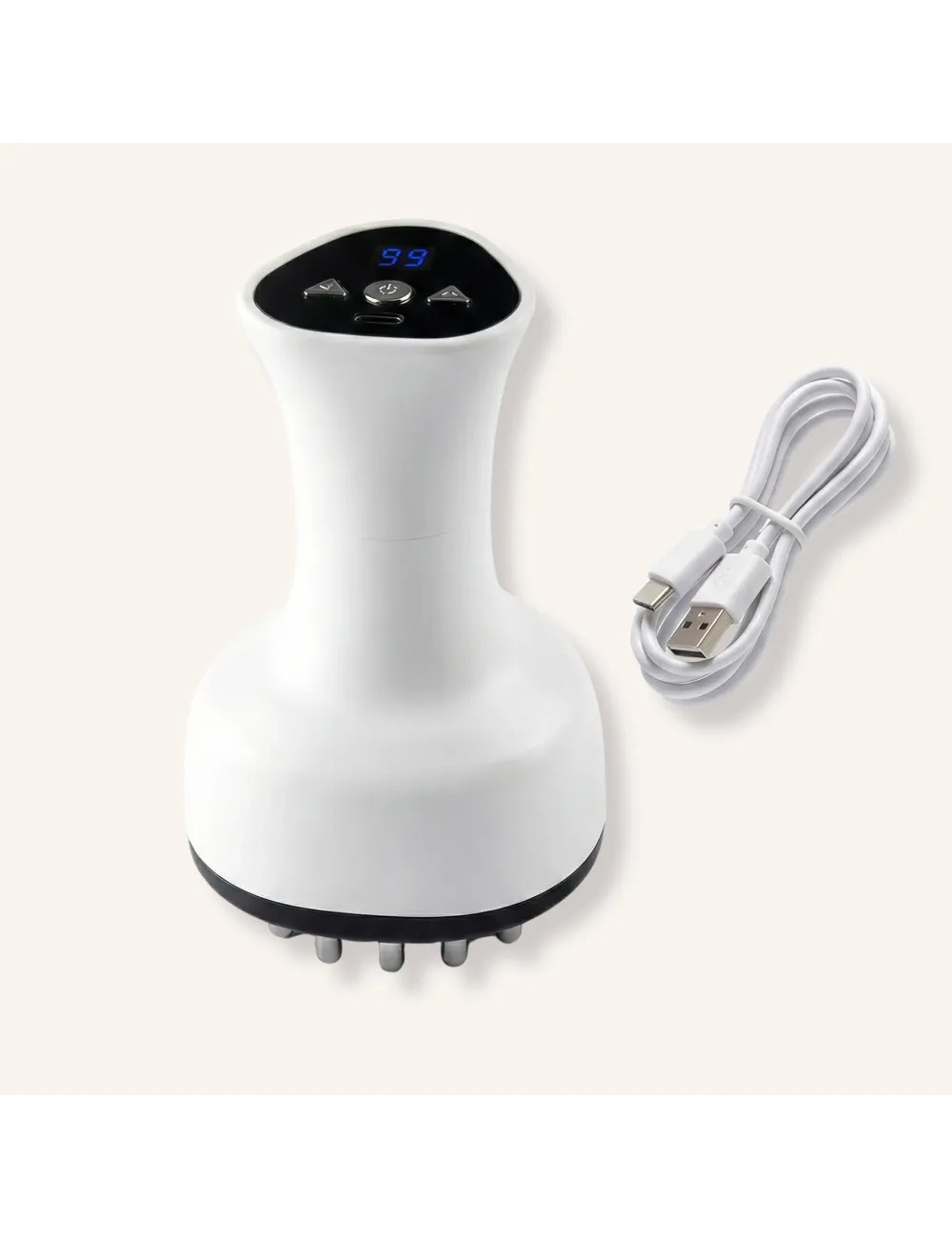 KLEN GI Electric Meridian Cordless Vibrating Brush With Heat Full Body Massager Helps Reduce Stretch Marks & Cellulite