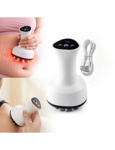 KLEN GI Electric Meridian Cordless Vibrating Brush With Heat Full Body Massager Helps Reduce Stretch Marks & Cellulite
