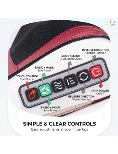 Pillow Massager for Pain Relief Cordless Portable Neck and Shoulder Adjustable Automatic Massager with Vibrating Wireless Warm