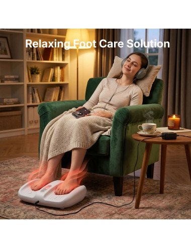Foot Massager Machine for Pain Relief with Deep Kneading, Vibrating Heat Therapy and Comfortable Relaxation for Home Use Daily