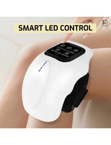 KLEN GI Heated Knee Massager for Joint Pain Relief with Red Light & Vibration, Rechargeable Physiotherapy Machine.