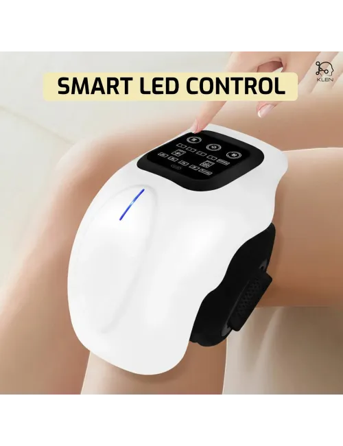 Advanced knee massager with heat and vibration, one of the best leg pain relief products for home therapy.