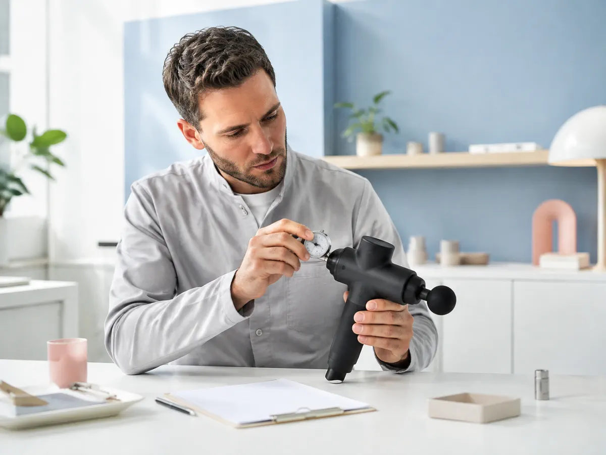 A wellness product being checked with attention