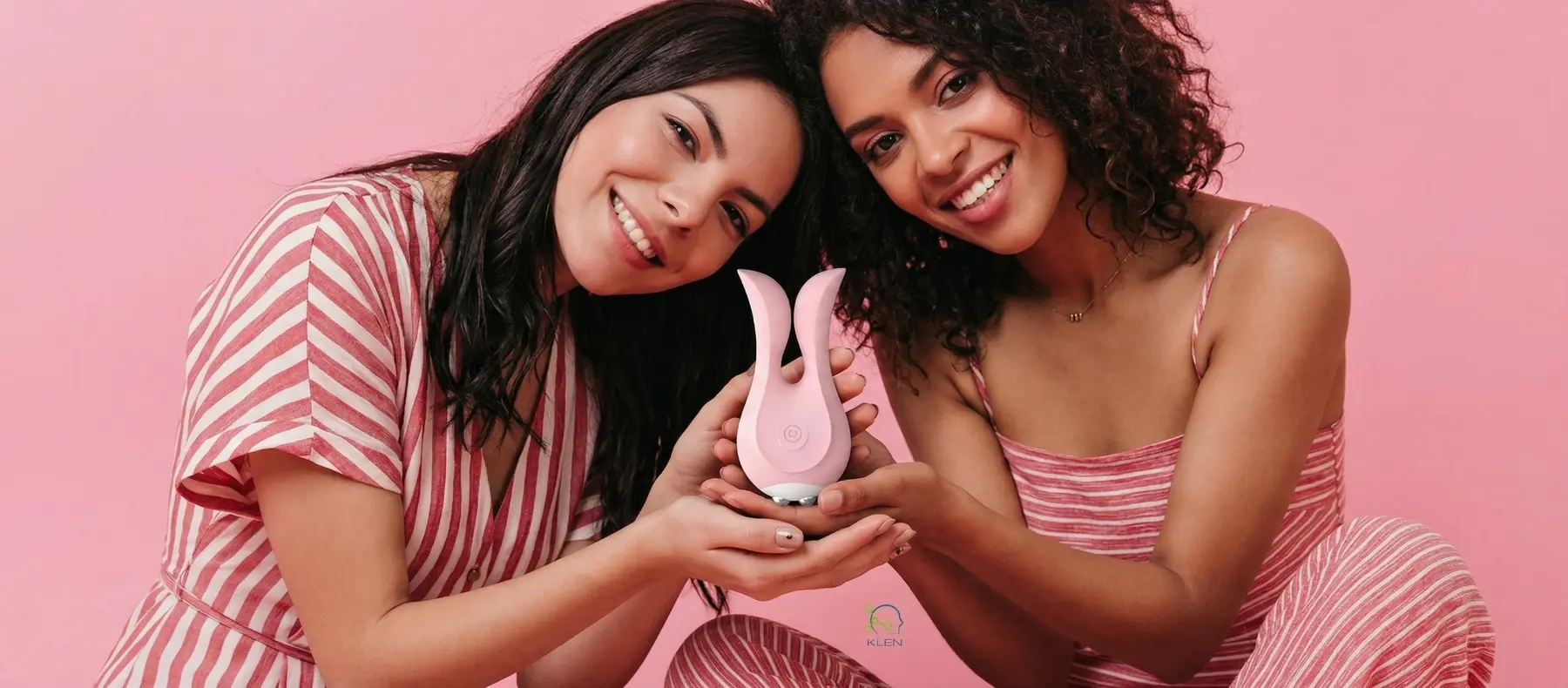 Women discovering a KLEN personal wellness massager